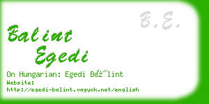 balint egedi business card